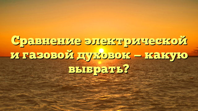 Сравнение электрической и газовой духовок — какую выбрать?